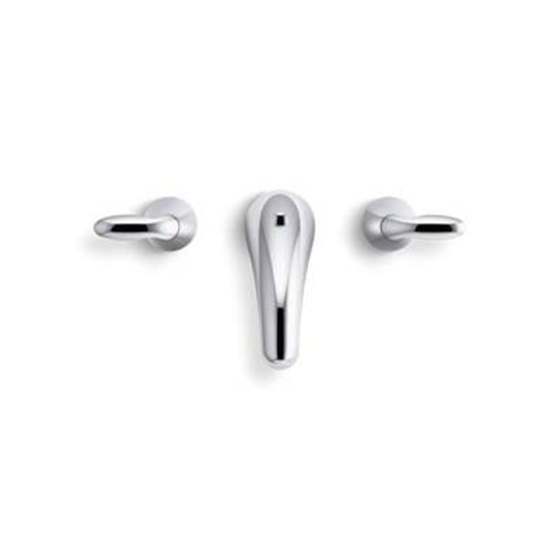 Kohler P15261-4RA-CP- Coralais Widespread bathroom sink faucet with lever handles pop-up drain and lift rod project pack