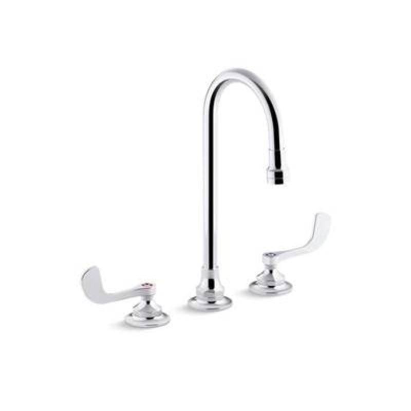 Kohler 800T70-5AKA-CP- Triton Bowe 1.0 gpm widespread bathroom sink faucet with aerated flow gooseneck spout and wristblade handles drain not included