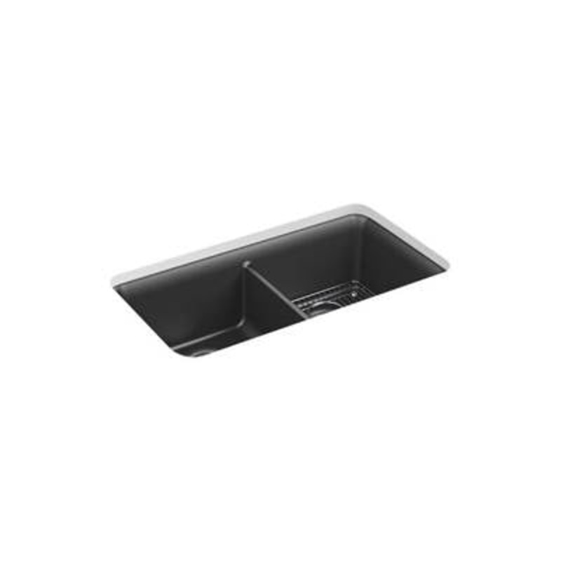 Kohler 8199-CM7- Cairn 33-1/2'' x 18-5/16'' x 10-1/8'' Neoroc undermount double-equal kitchen sink with rack